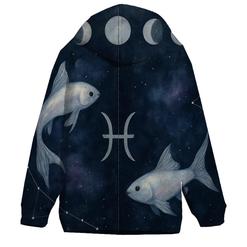 Pisces Twin Fish Lunar Tide Diptych hoodies fashion