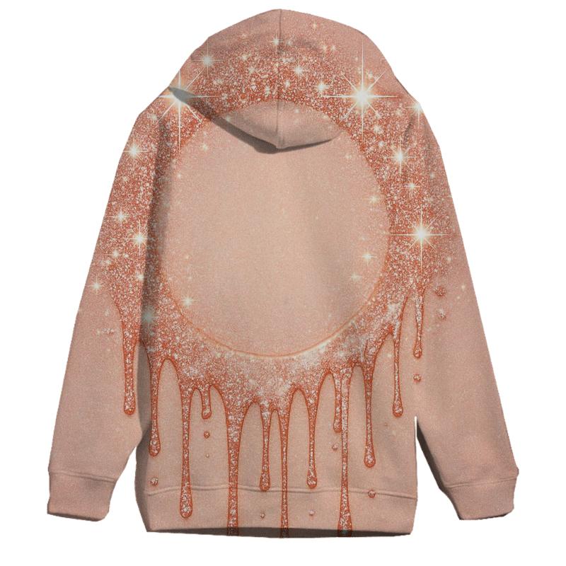 Rose Gold Meteor Drip Halo graphic hoodies