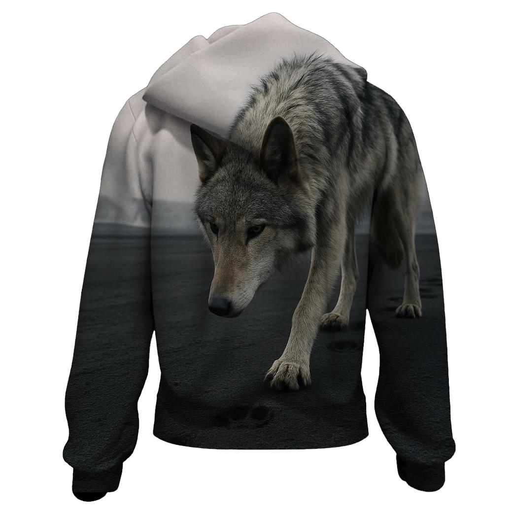 Wolf Tracks Through Volcanic Ashfall custom hoodies