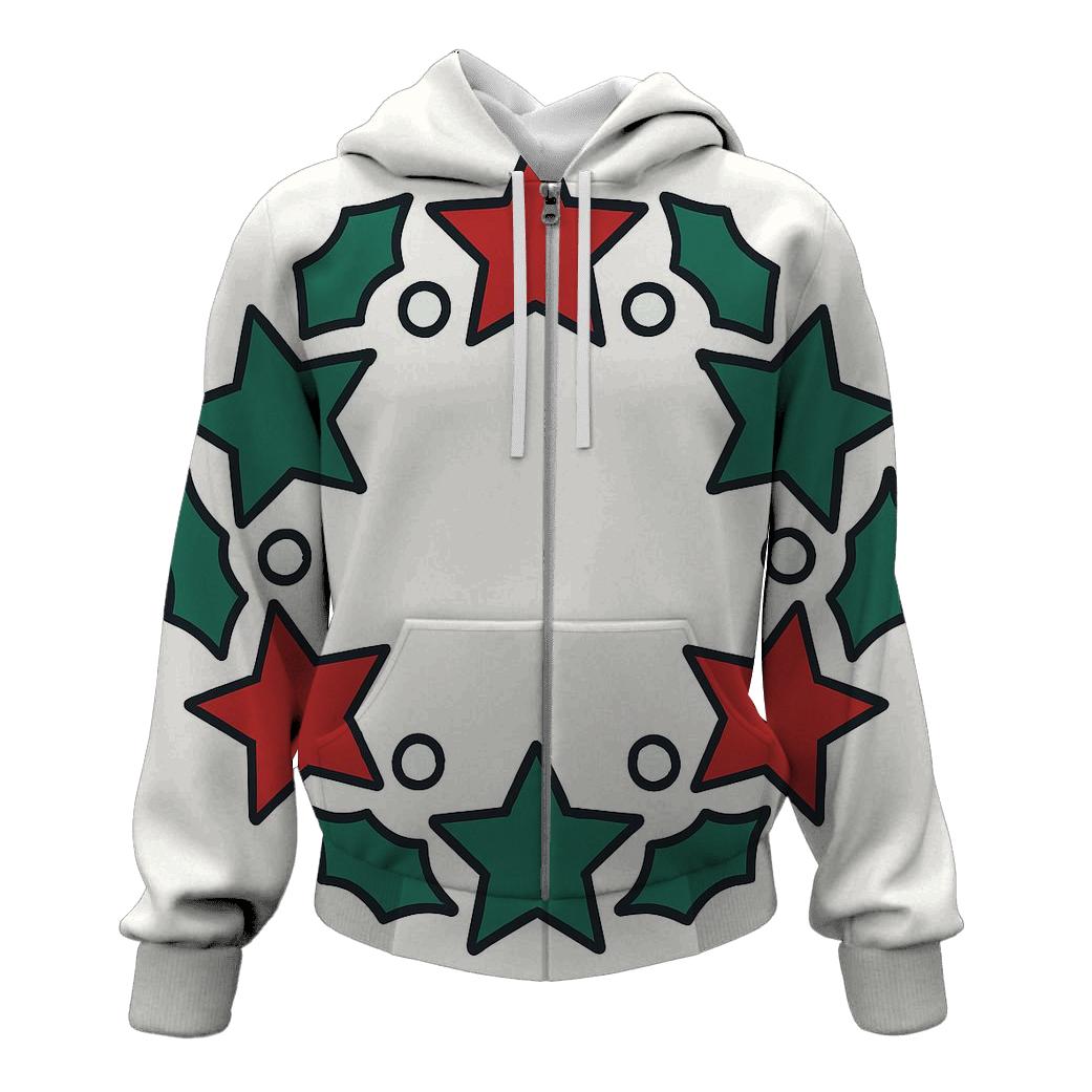 Star Holly Orbit Wreath lightweight hoodies