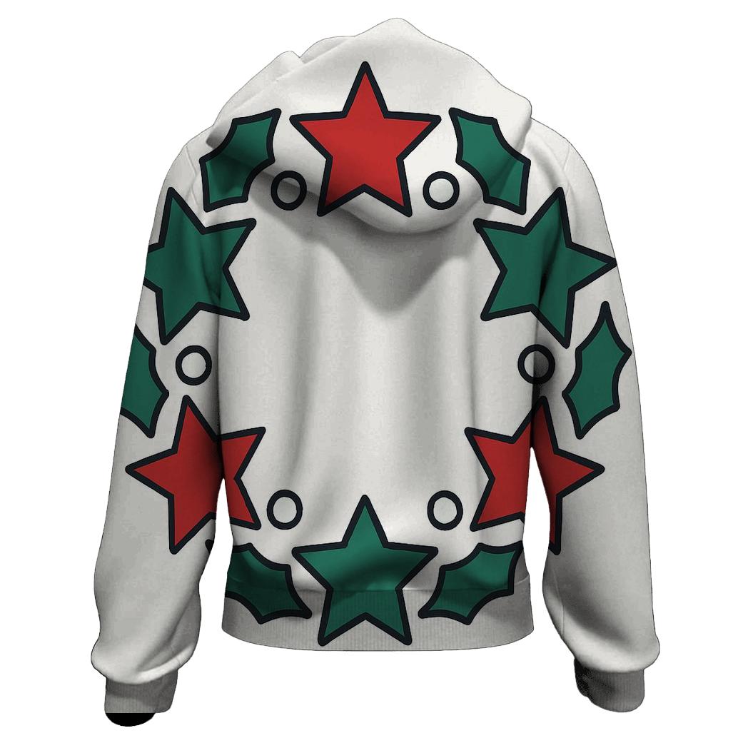Star Holly Orbit Wreath lightweight hoodies
