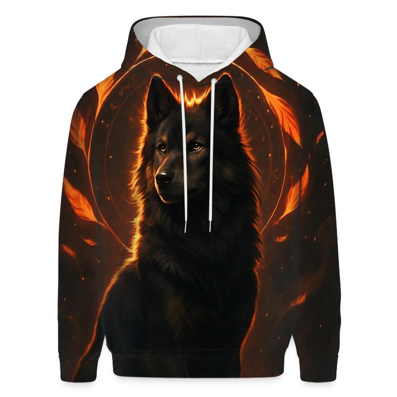 Ember Crown Spirit Wolf zip-up hoodies