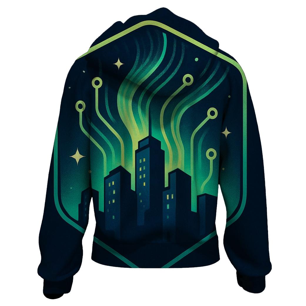 Aurora Circuit City Crest designer hoodies