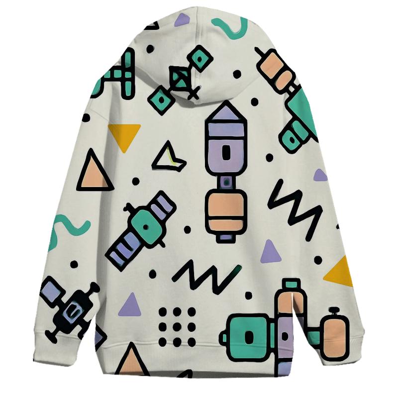 Memphis Space Station Confetti hoodie styles