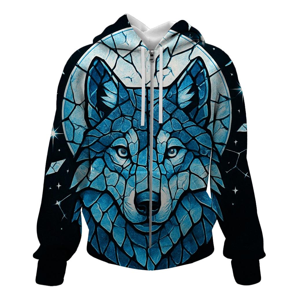 Lunar Glass Sentinel Wolf hoodie styles