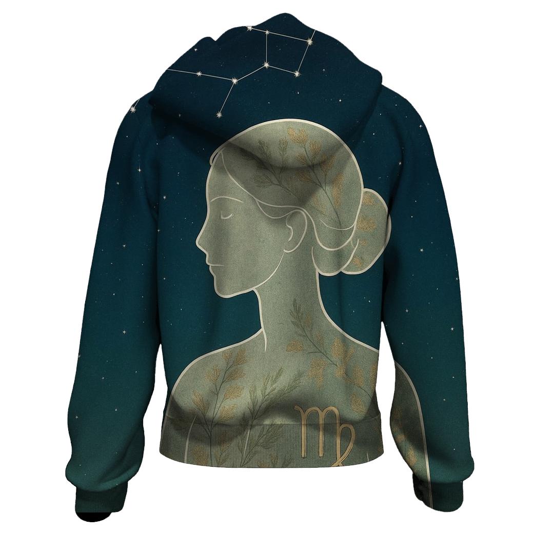Virgo Constellation Herbarium Maiden embroidered hoodies