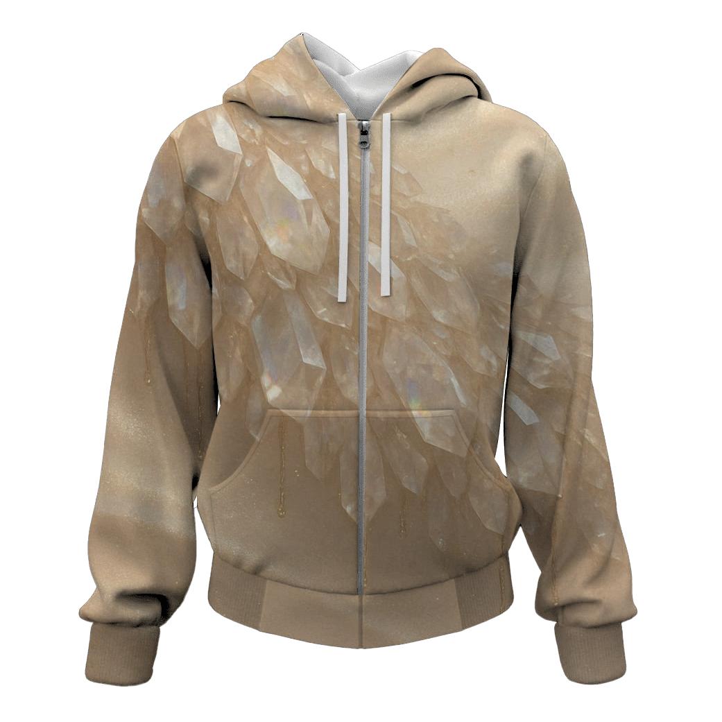 Champagne Crystal Veil zip-up hoodies