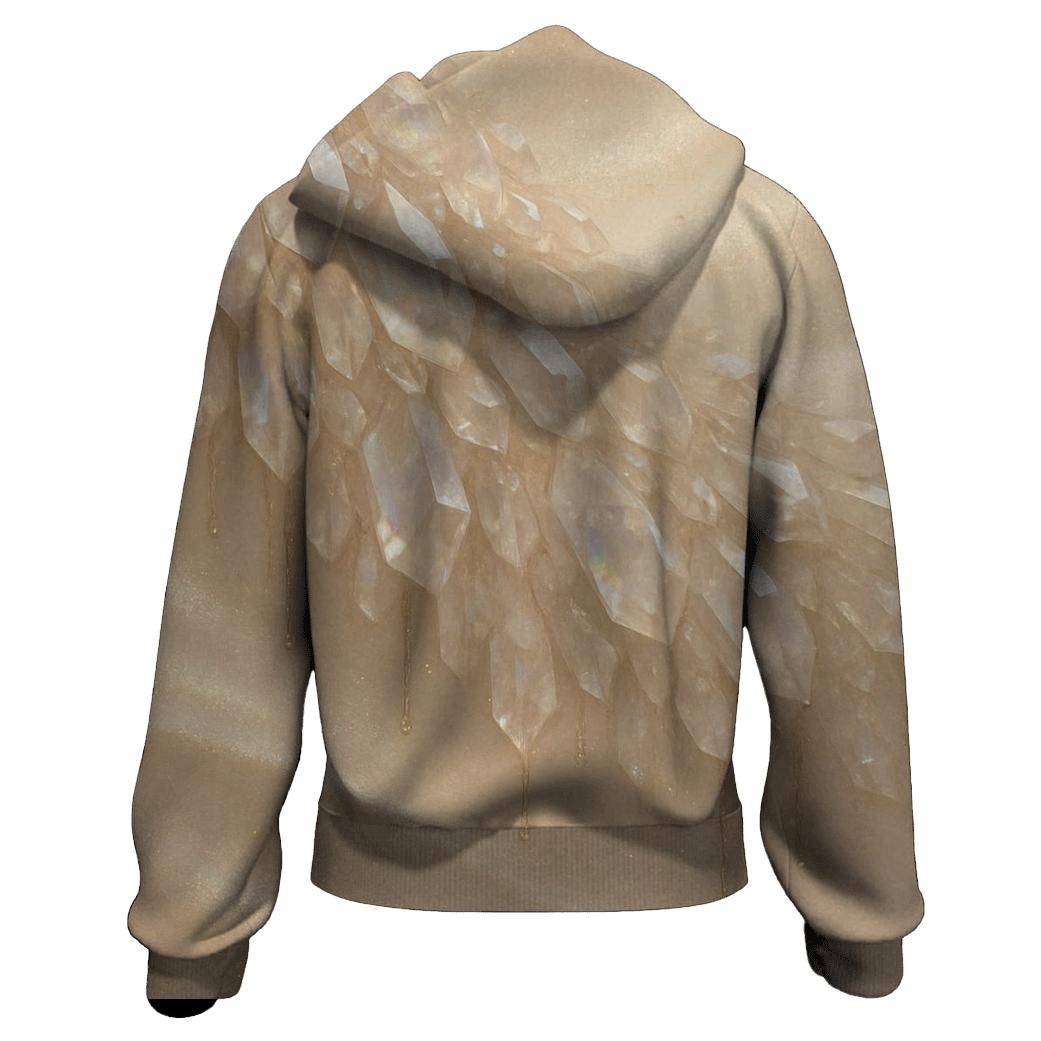 Champagne Crystal Veil zip-up hoodies