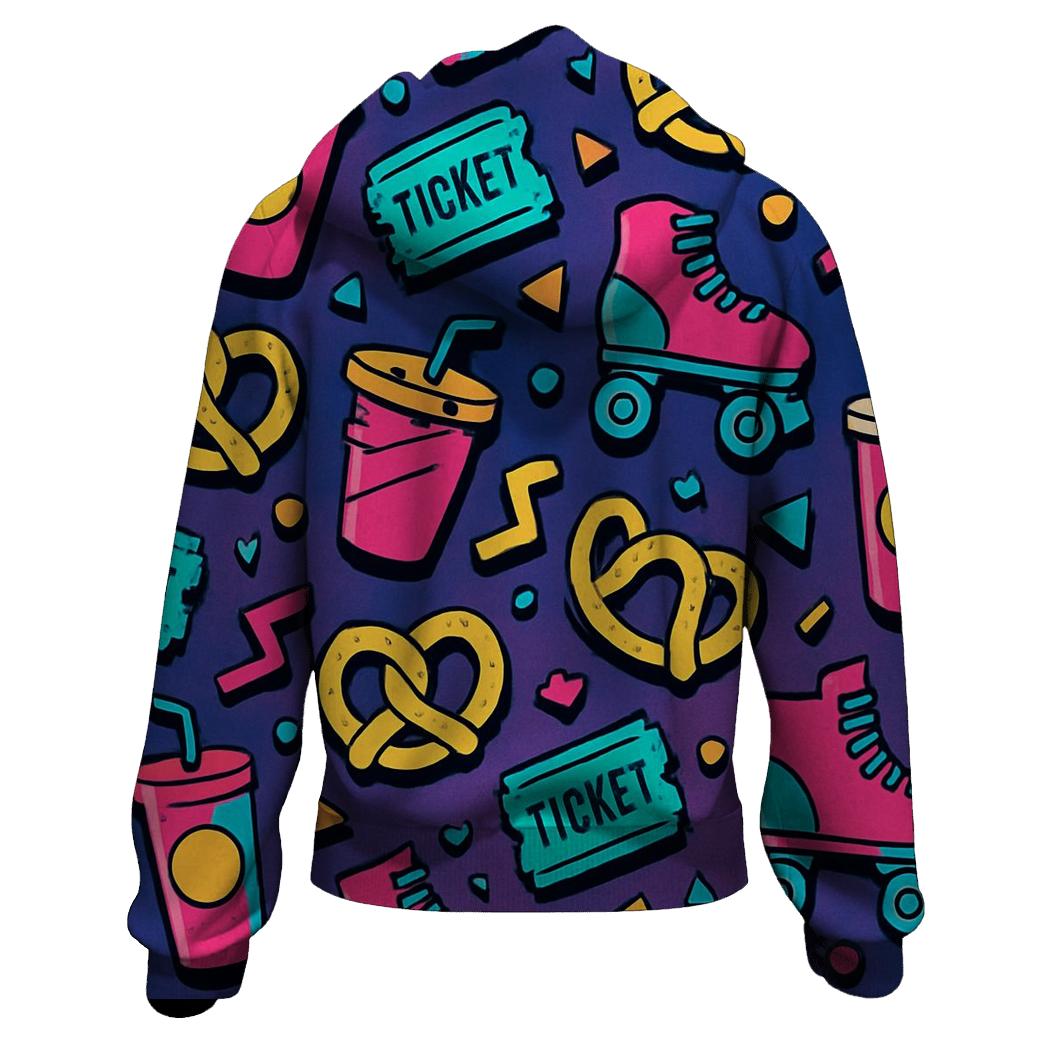 Mall Neon Food Court Pattern designer hoodies