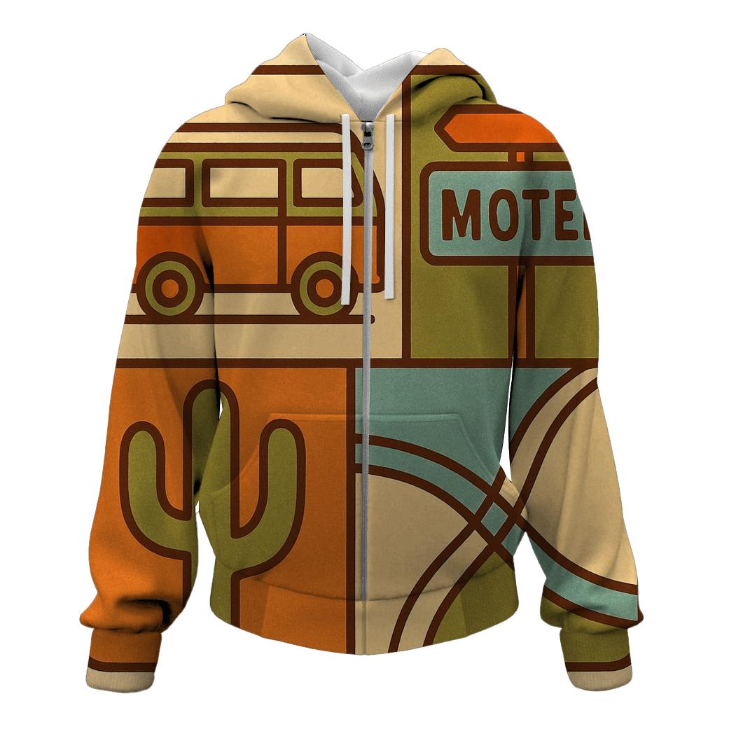 Groovy Road Trip Postcard Collage custom hoodies