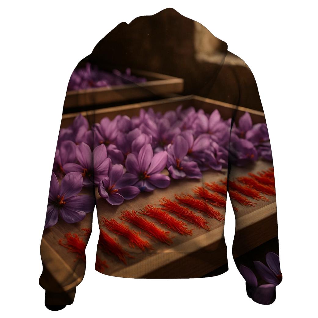 Saffron Crocus Stigmas Drying On Cedar Trays embroidered hoodies