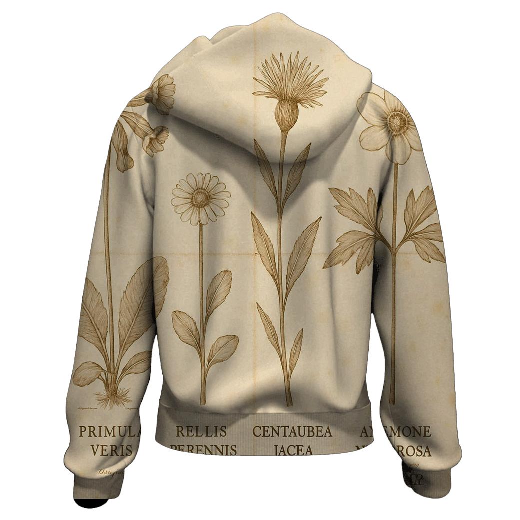 Sepia Botanical Field Guide Plate premium hoodies