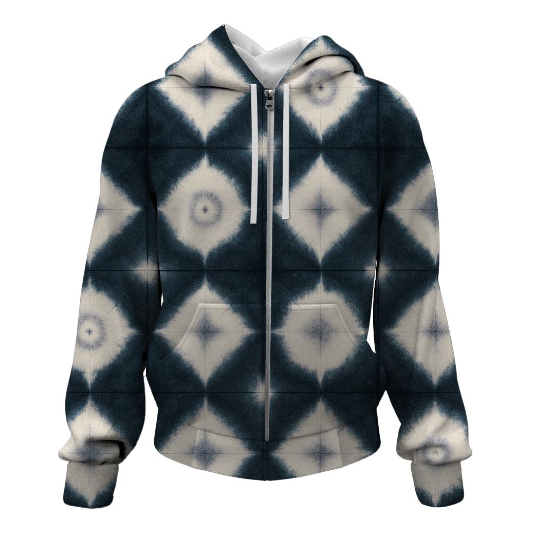 Itajime Eclipse Grid Bloom embroidered hoodies