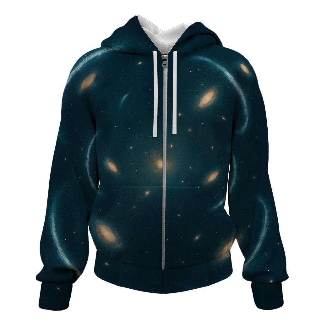 Gravitational Lens Arc Constellation zip-up hoodies