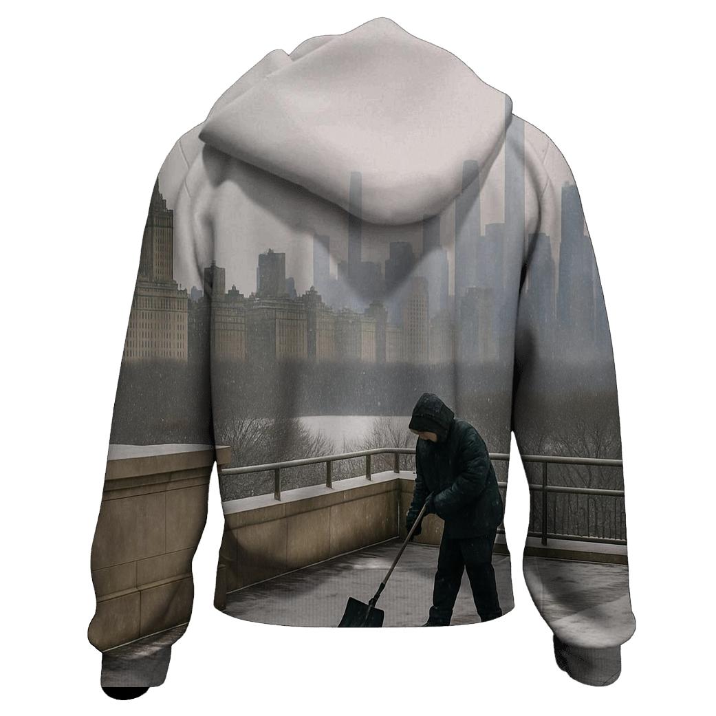 January Snowfall From The Met Rooftop Over Central Park South custom hoodies