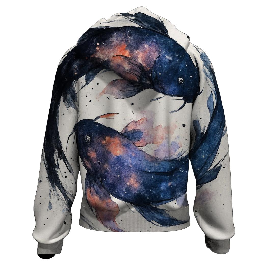 Koi Nebula Ink Splash printed hoodies