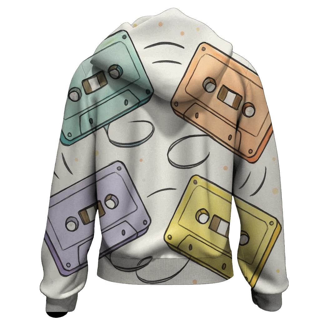 Pastel Cassette Carousel custom hoodies