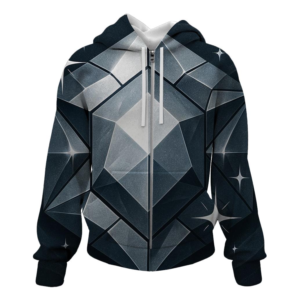 Charcoal Starforge Facets zip-up hoodies