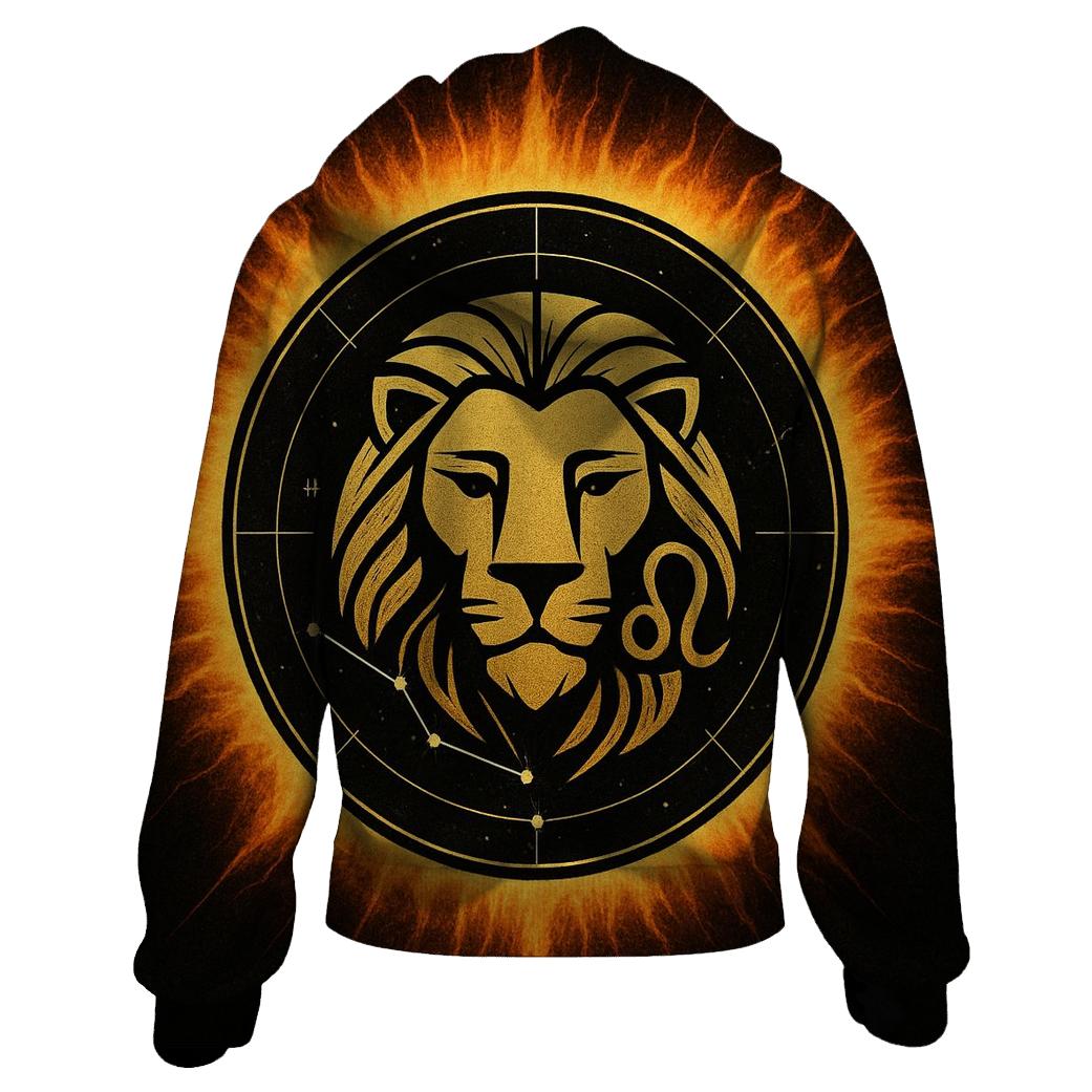 Leo Solar Crown Star Map Emblem graphic hoodies