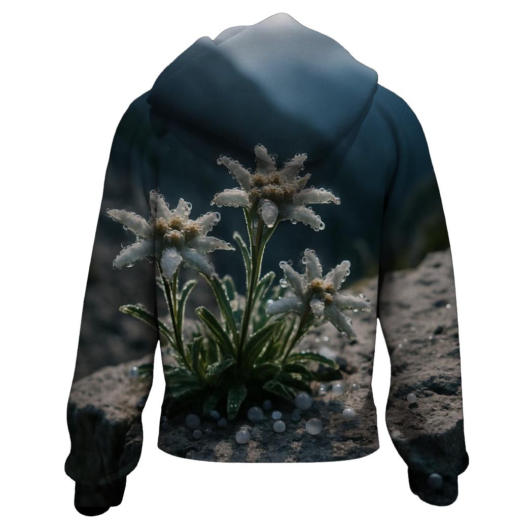 High Alpine Edelweiss After A Sudden Hailburst designer hoodies