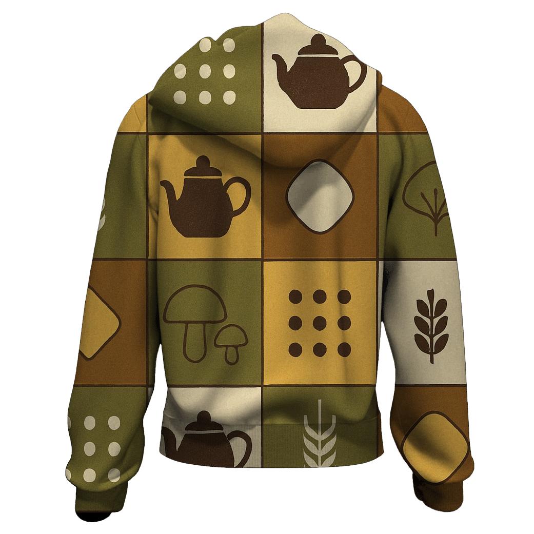 Retro Kitchen Harvest Tiles pullover hoodies