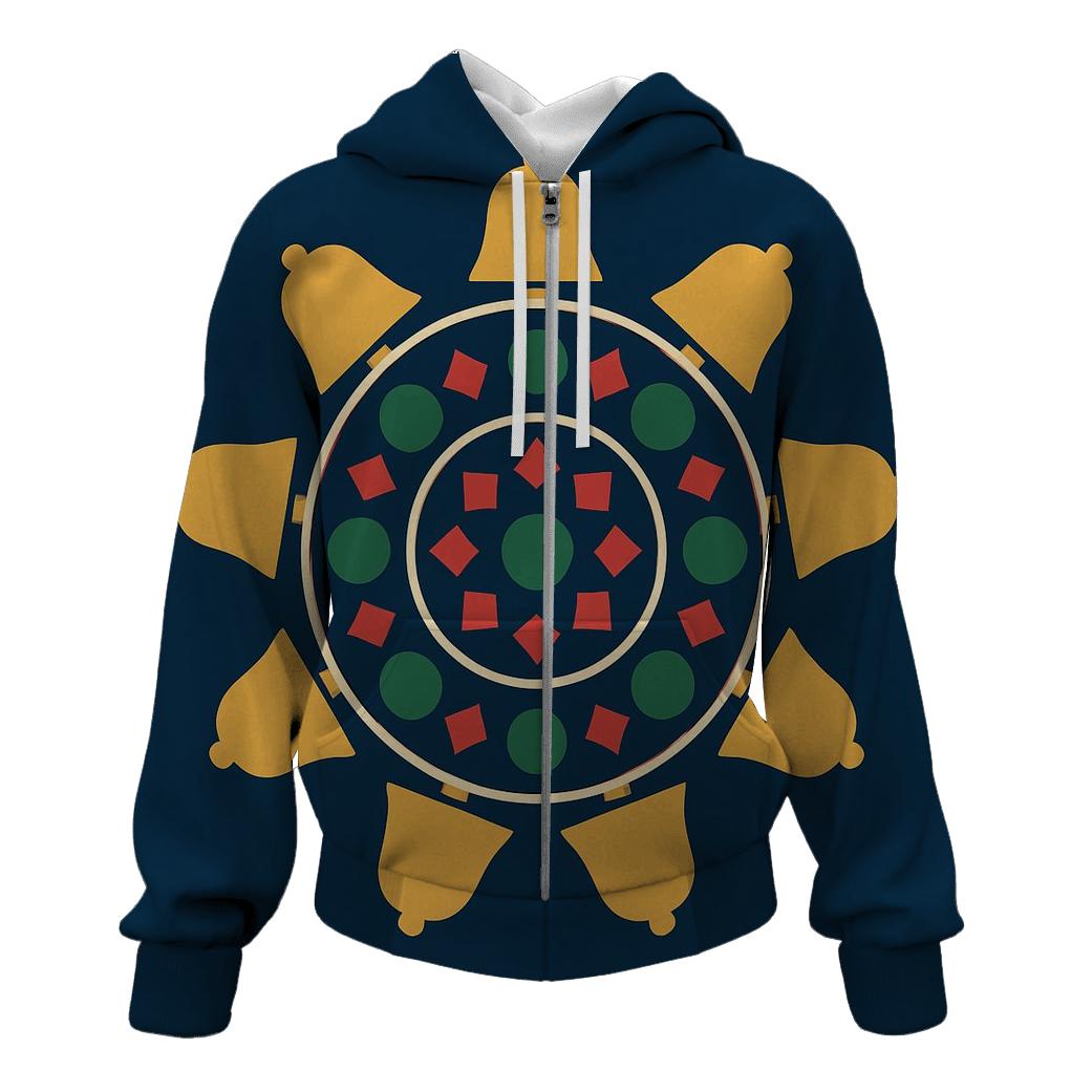 Ornament Mandala Polar Bells embroidered hoodies