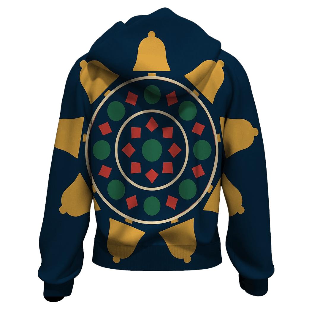 Ornament Mandala Polar Bells embroidered hoodies