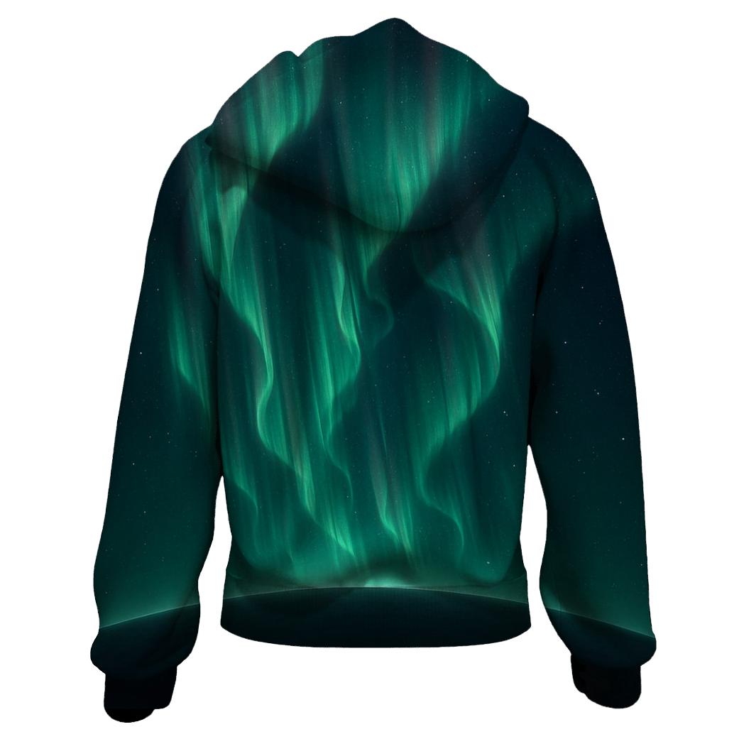 Aurora Curtain Over Planet Limb zip-up hoodies