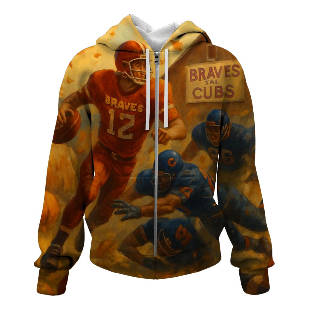 Autumn Orchard Scrimmage Braves Versus Cubs embroidered hoodies