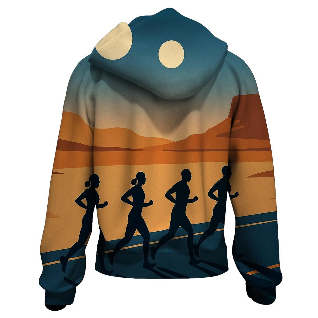 Marathon Under Twin Moons zip-up hoodies