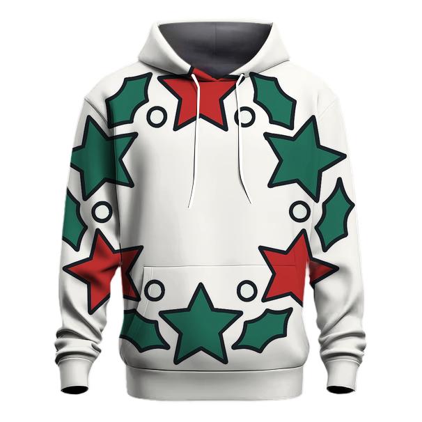 Star Holly Orbit Wreath lightweight hoodies