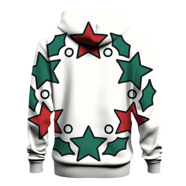 Star Holly Orbit Wreath lightweight hoodies