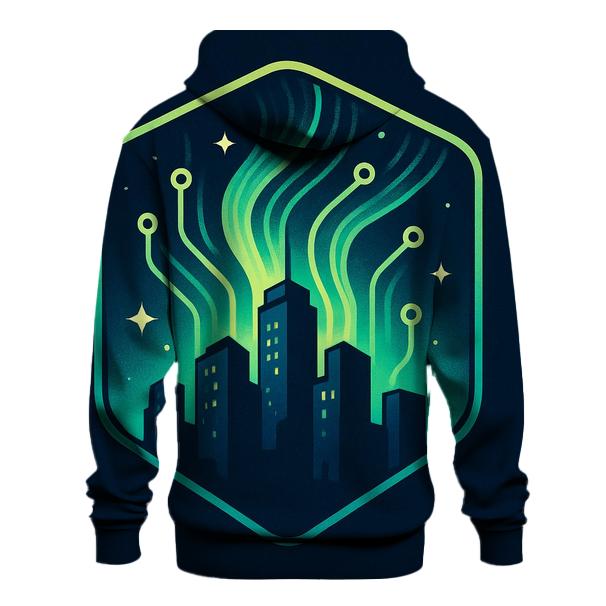 Aurora Circuit City Crest graphic hoodies