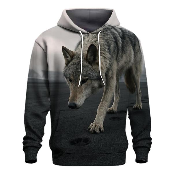 Wolf Tracks Through Volcanic Ashfall pullover hoodies