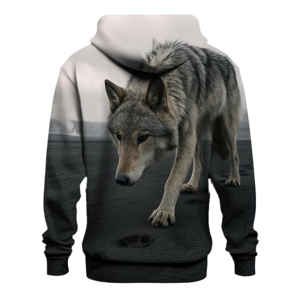 Wolf Tracks Through Volcanic Ashfall pullover hoodies