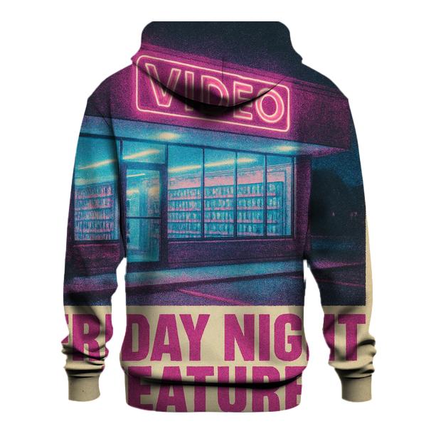 Worn 1980s Video Rental Night Poster premium hoodies
