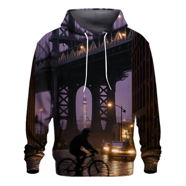 Rainy Dusk Under Manhattan Bridge Looking Toward Downtown designer hoodies