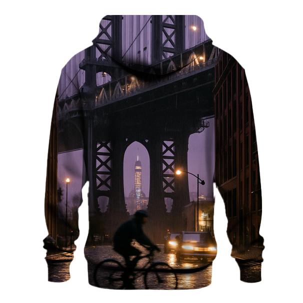 Rainy Dusk Under Manhattan Bridge Looking Toward Downtown designer hoodies