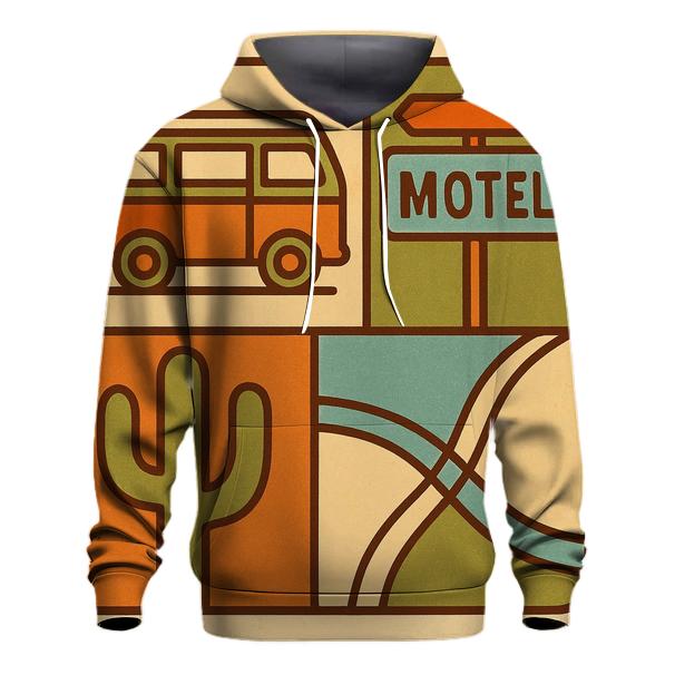 Groovy Road Trip Postcard Collage pullover hoodies