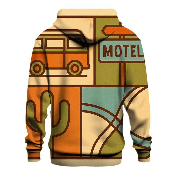 Groovy Road Trip Postcard Collage pullover hoodies