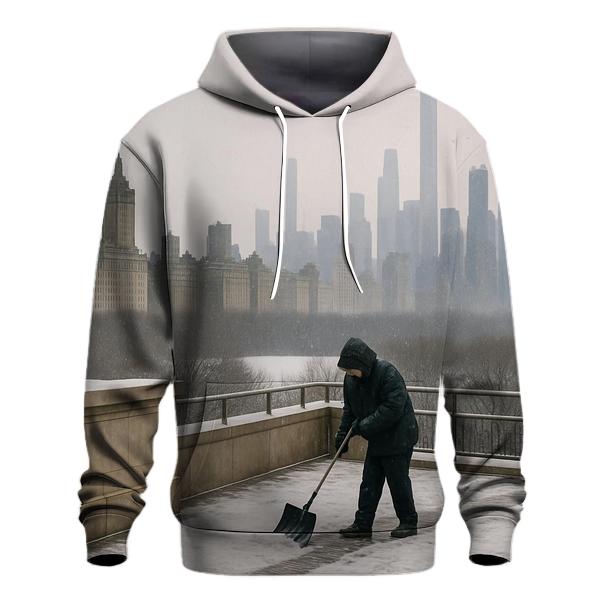 January Snowfall From The Met Rooftop Over Central Park South graphic hoodies