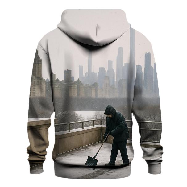 January Snowfall From The Met Rooftop Over Central Park South graphic hoodies