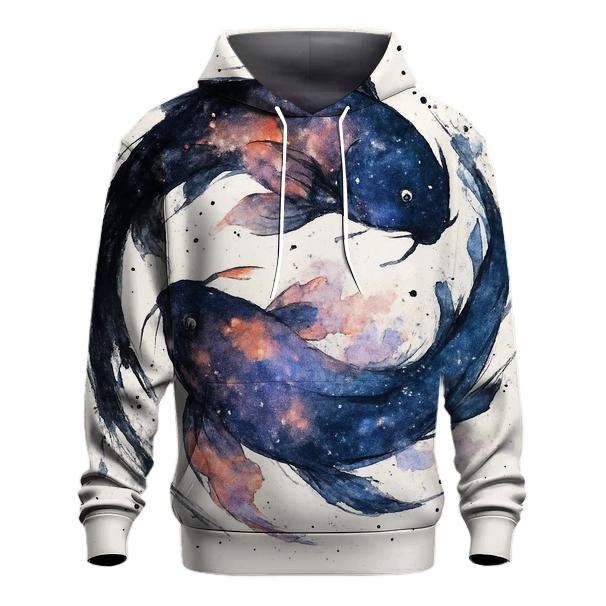 Koi Nebula Ink Splash printed hoodies