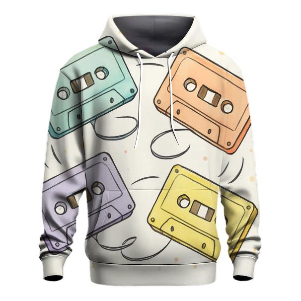 Pastel Cassette Carousel embroidered hoodies