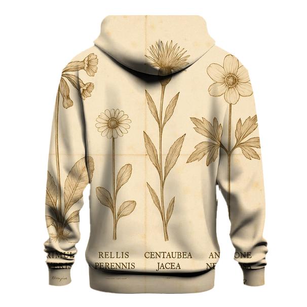 Sepia Botanical Field Guide Plate zip-up hoodies
