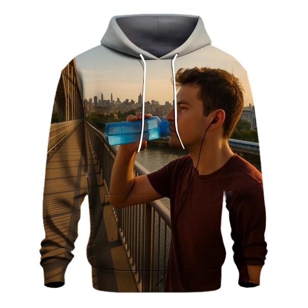 Harlem River Golden Hour From The High Bridge Walkway zip-up hoodies