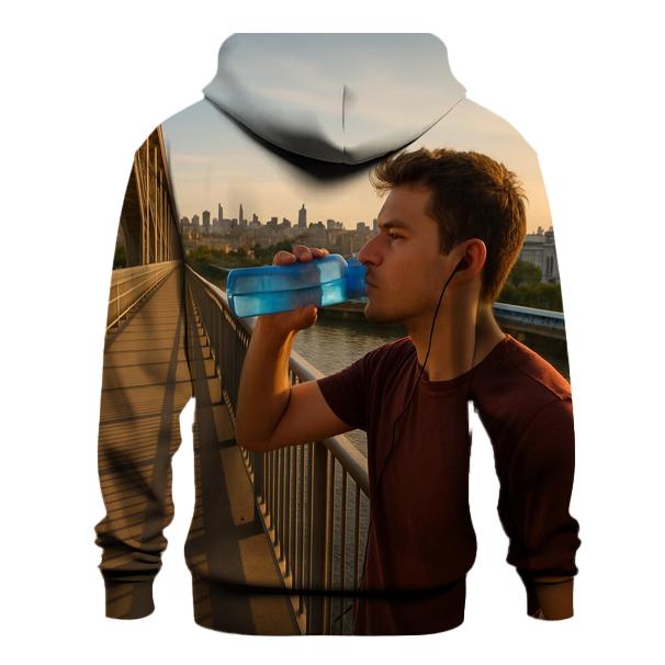 Harlem River Golden Hour From The High Bridge Walkway zip-up hoodies
