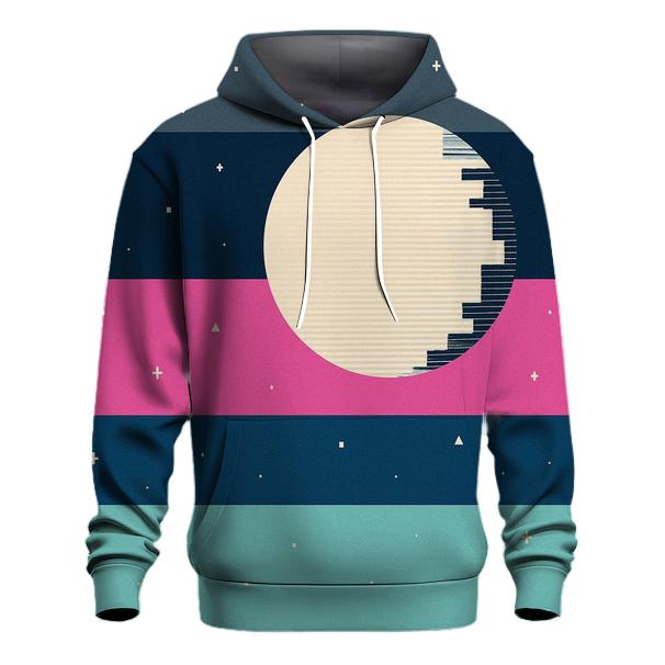 VHS Moonlight Glitch Stripes pullover hoodies
