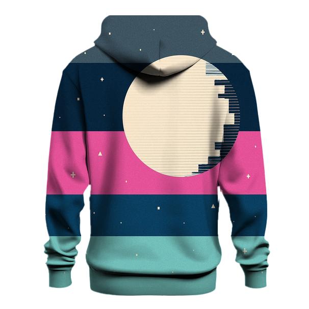 VHS Moonlight Glitch Stripes pullover hoodies