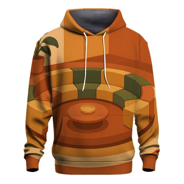 Sunken Lounge Conversation Pit Geometry lightweight hoodies